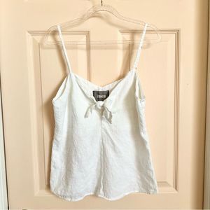 White cotton/linen reformation top